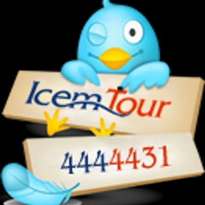 İcem Tour logosu ve çağrı merkezi numarası görseli